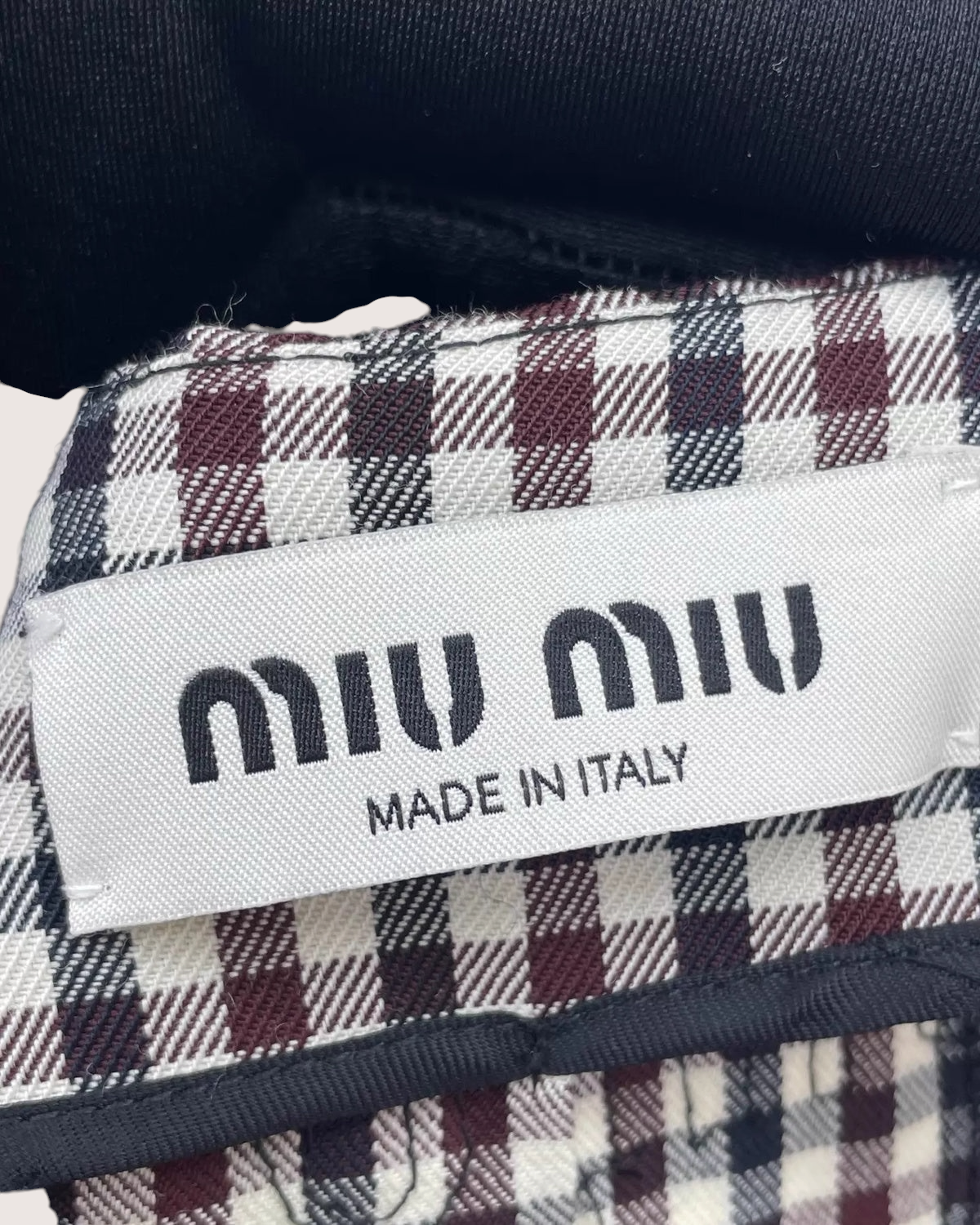 Miu Miu Gingham Belted Mini Skirt