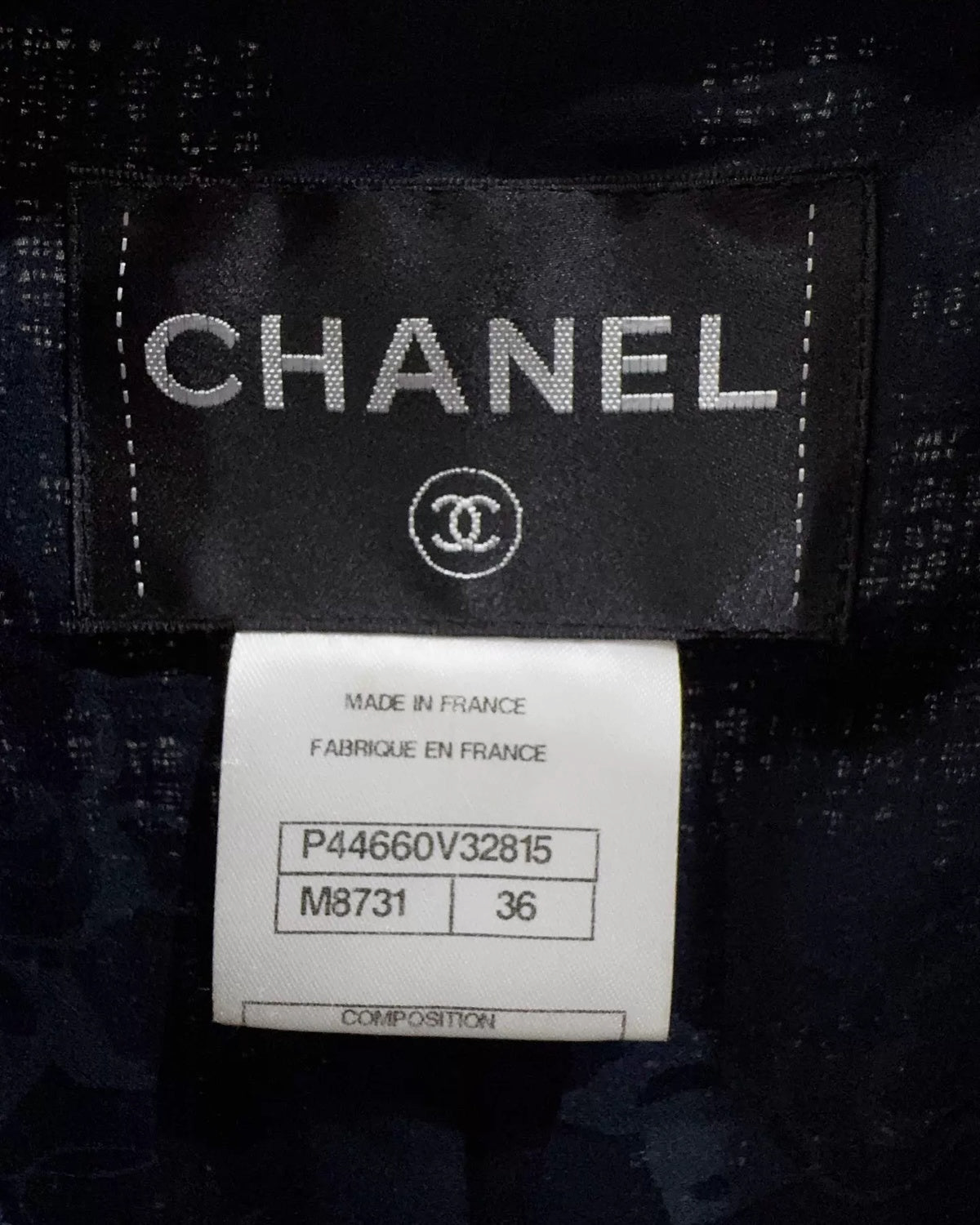 Chanel 12A Tweed Four-Pocket Jacket Navy FR 36