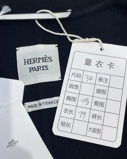 Hermès Hermes Cashmere Belted Coat Navy FR 34