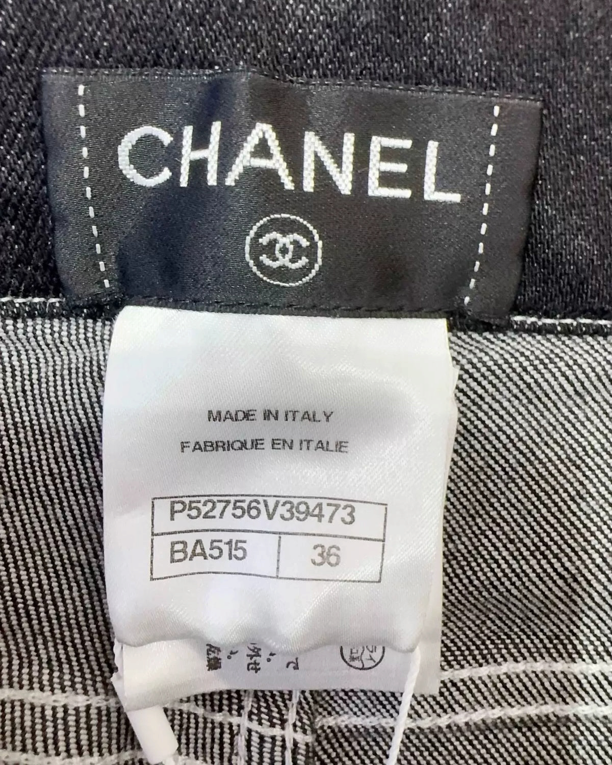 Chanel Skinny Lace-Trim Denim Jeans Black FR 36