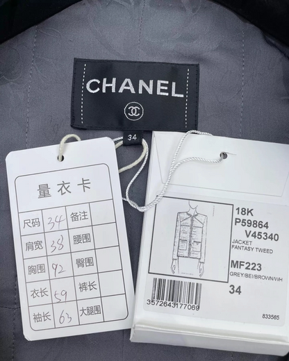 Chanel 18K Checked Tweed Jacket