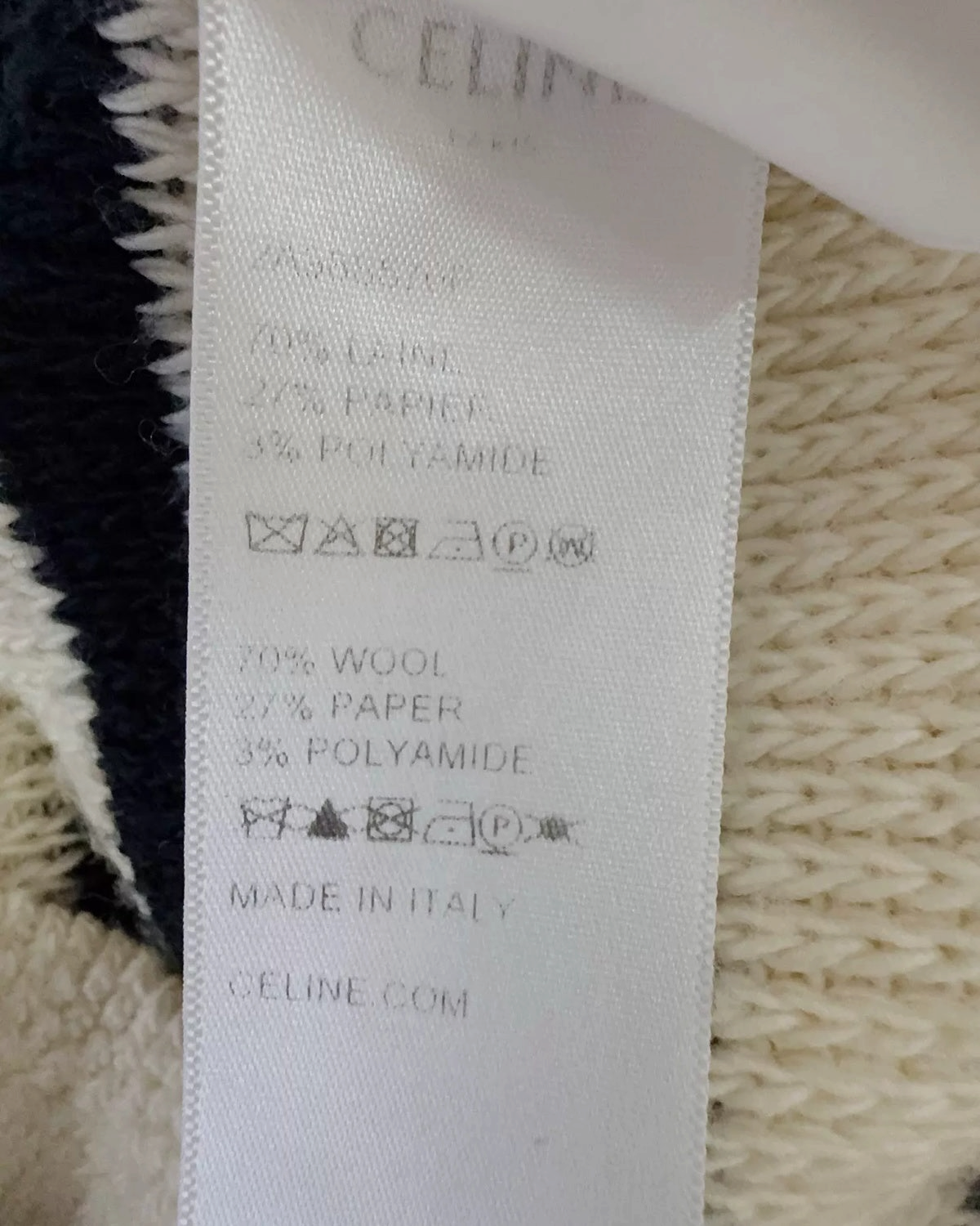 Celine Striped Cardigan Beige/Ecru, Navy FR 38