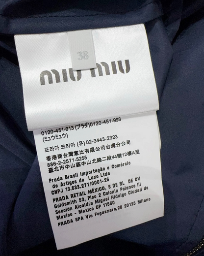 Miu Miu Zip-Up Jacket Navy FR 34
