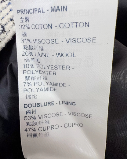 Louis Vuitton Monogram Tweed Mini Dress White, Navy, Blue FR 36
