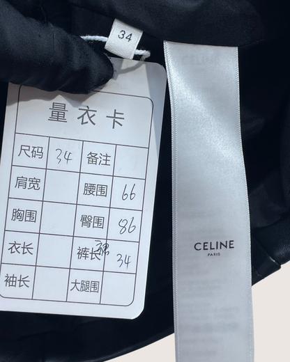 Celine Leather Mini Skirt Black FR 34