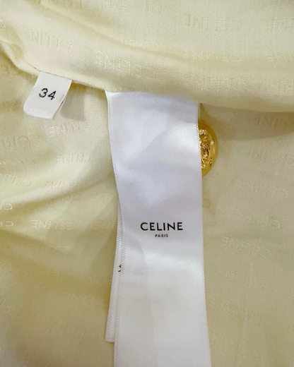 Celine Tweed Jacket Beige/Ecru, Gold FR 34