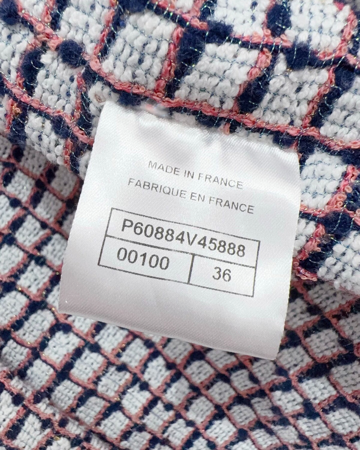 Chanel 19P Four-Pocket Tweed Jacket White, Pink, Navy, Multicolor FR 36