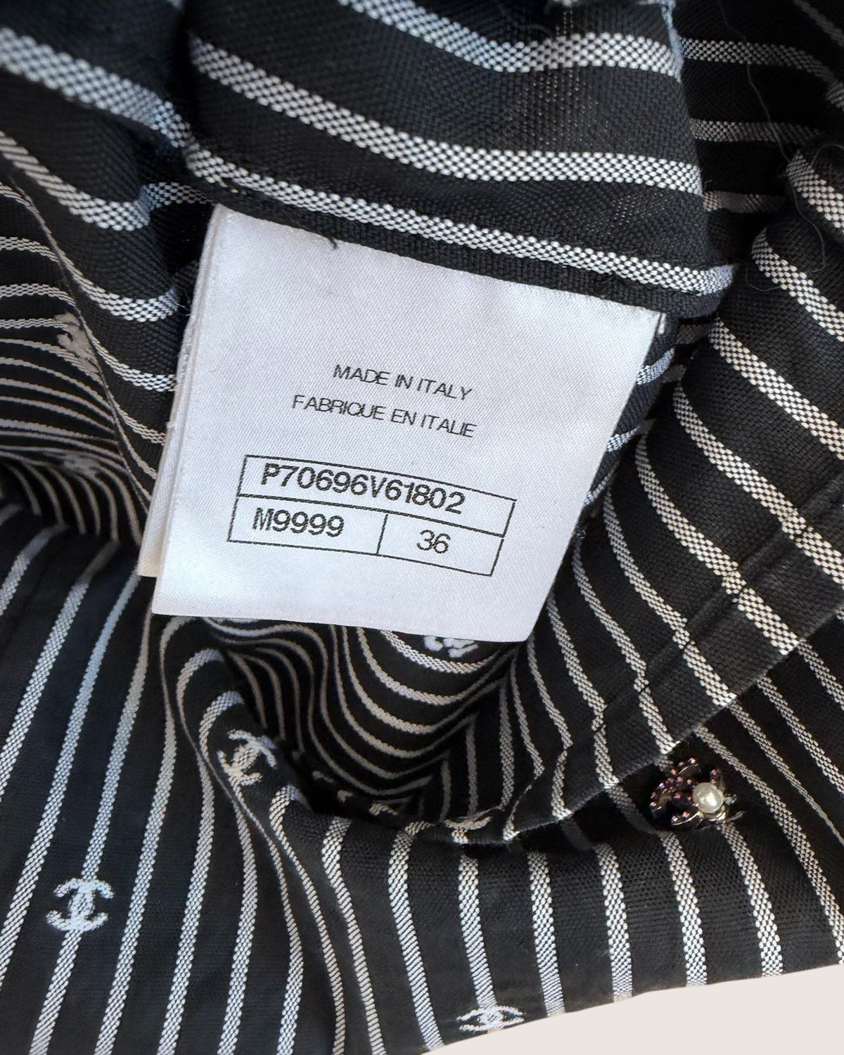Chanel 21S Striped Mini Dress Black, White FR 36