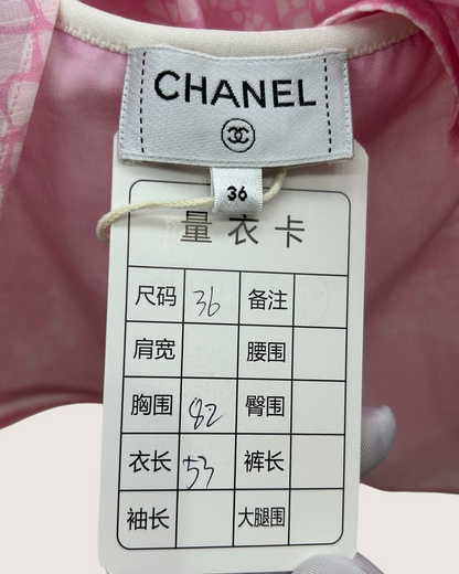 Chanel 25M Coco Beach CC Halter Top Pink, White FR 36