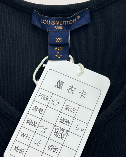 Louis Vuitton Ruffle-Trim Top Black, White FR 34