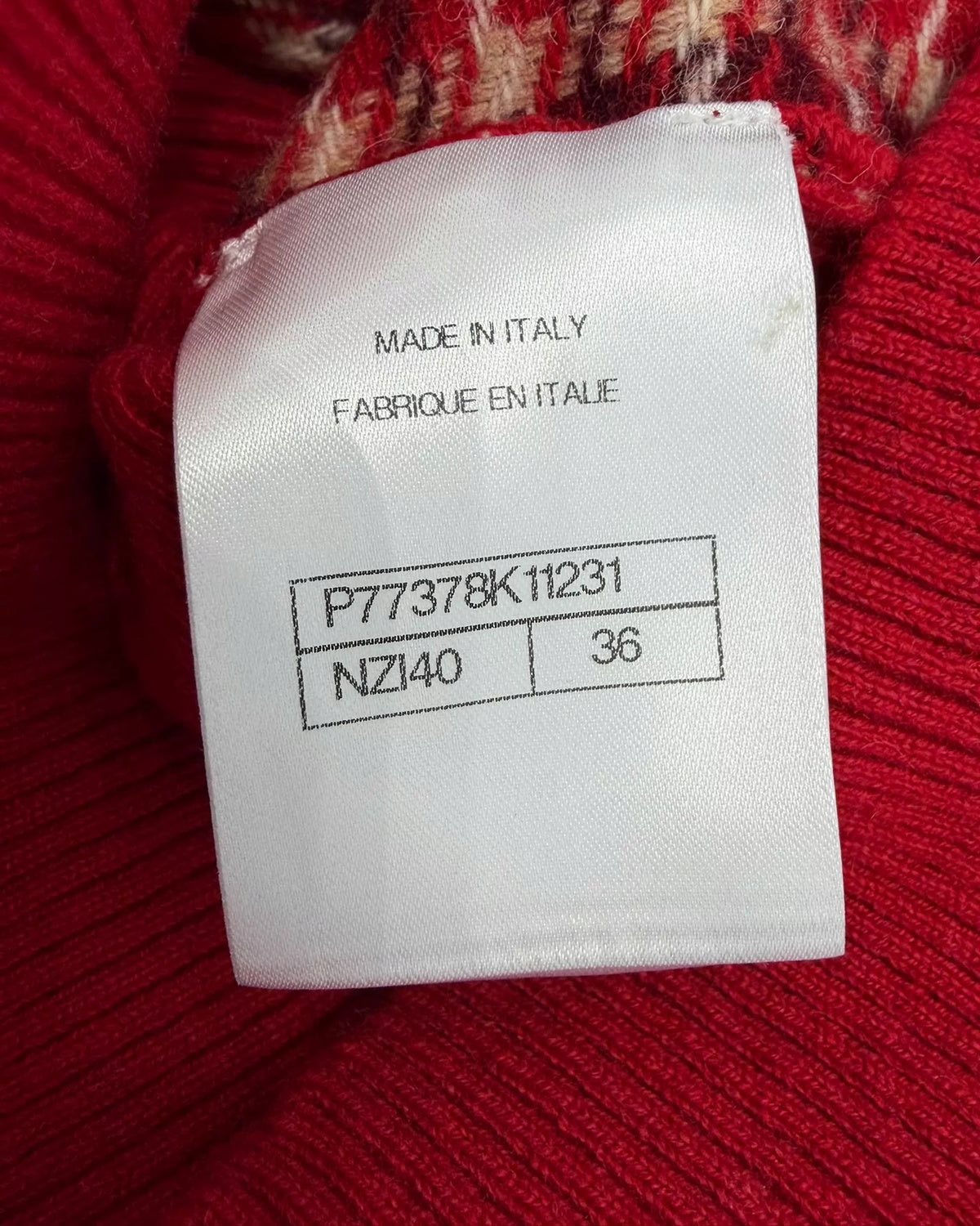 Chanel 24N Plaid Cardigan Red, Beige/Ecru, Multicolor FR 36