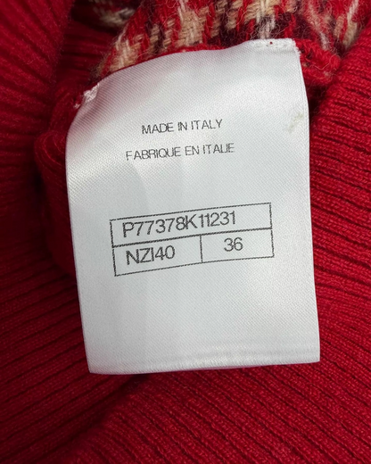 Chanel 24N Plaid Cardigan Red, Beige/Ecru, Multicolor FR 36