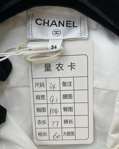 Chanel 24C Signature Star Longline Shirt White FR 34