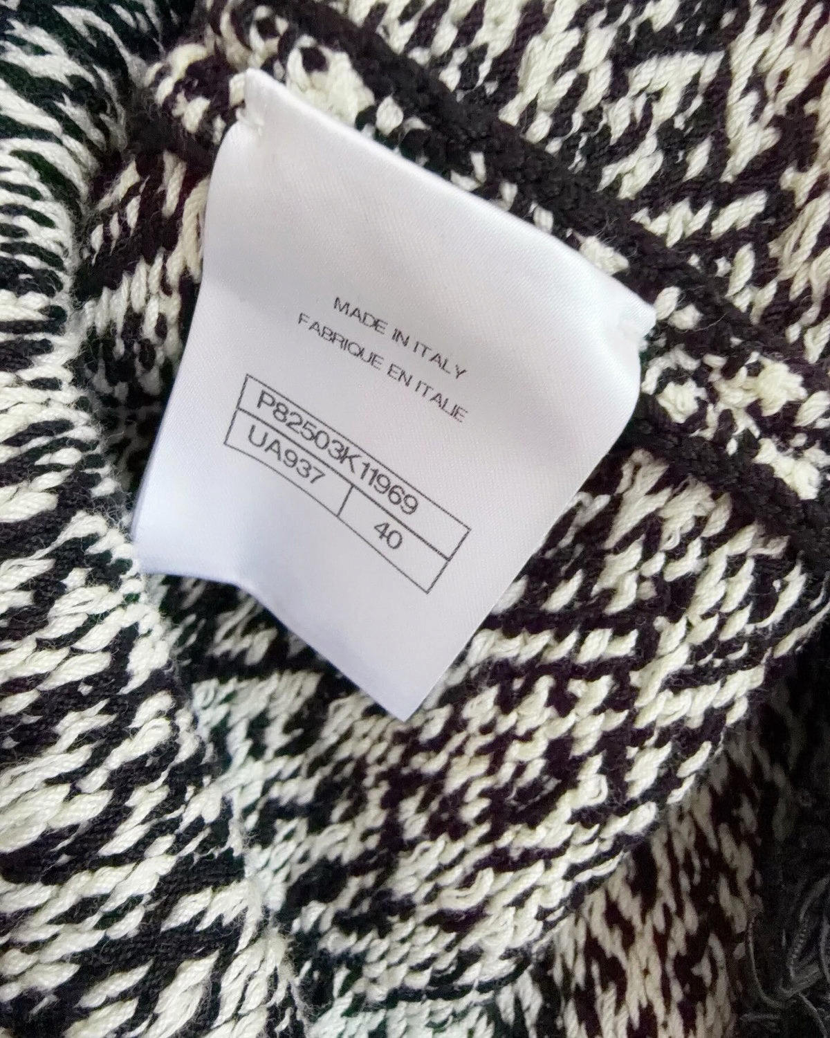 Chanel 26A Fringe-Trim Jacket Black, White FR 40