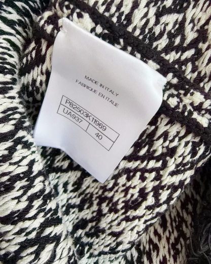 Chanel 26A Fringe-Trim Jacket Black, White FR 40
