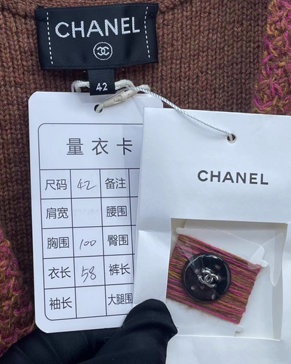 Chanel 24K Cashmere Vest Red, Pink, Yellow FR 42