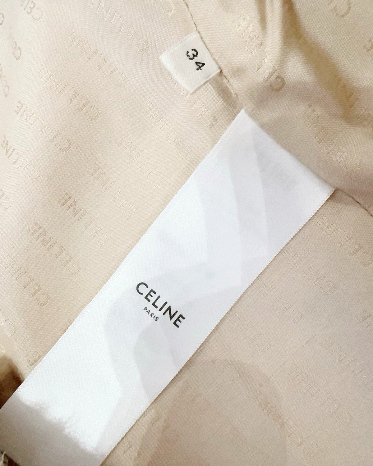 Celine Wool Four-Pocket Jacket Beige/Ecru FR 34