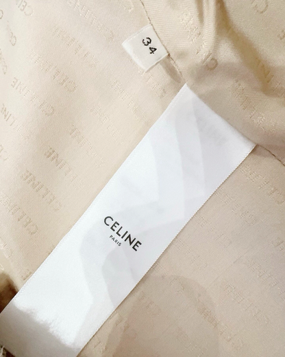 Celine Wool Four-Pocket Jacket Beige/Ecru FR 34