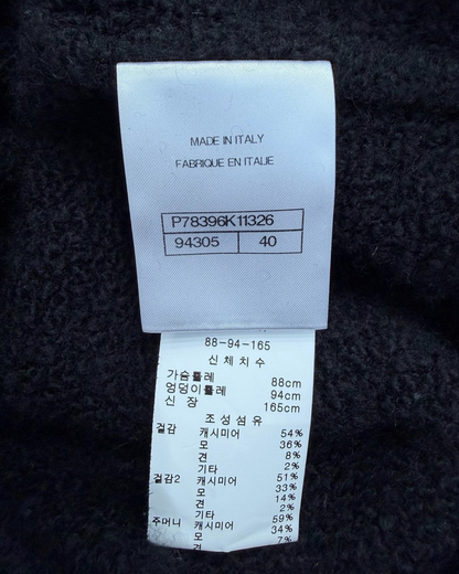 Chanel 24K Cashmere Ruffle Cardigan Black FR 40