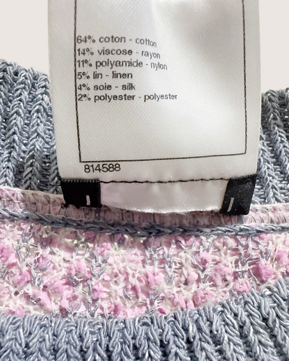 Chanel Bouclé Sweater Pink, Blue, Multicolor FR 36