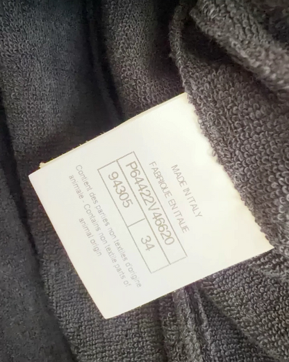 Chanel Terry Tie-Front Cardigan Black FR 34