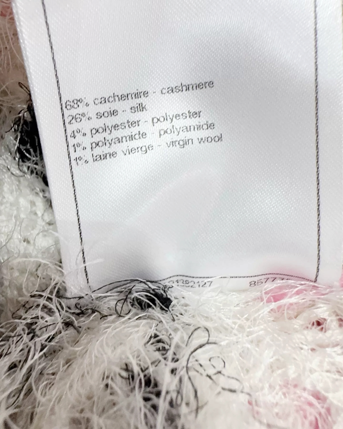 Chanel 23K Cashmere Floral Vest White, Black, Pink, Multicolor FR 34