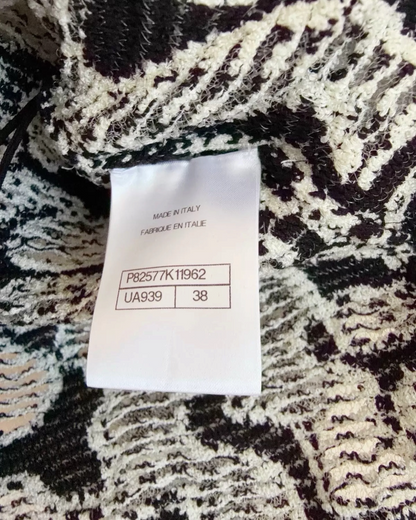 Chanel 26A Embroidered Lace Fringed Jacket Black, White FR 38