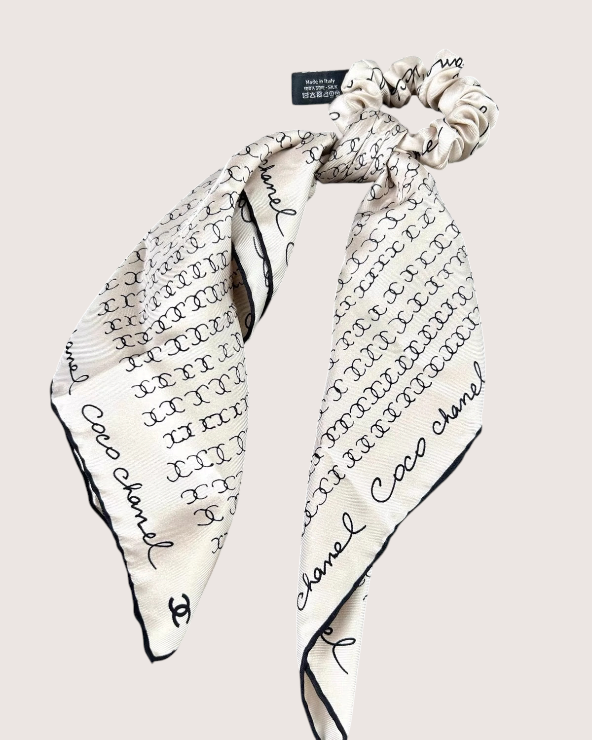 Chanel 22C CC Monogram Logo Silk Hair Accessory - view 6