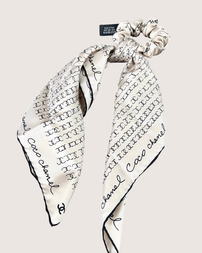 Chanel 22C CC Monogram Logo Silk Hair Accessory - view 6