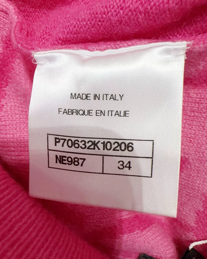 Chanel Logo Cashmere Trousers Pink FR 34