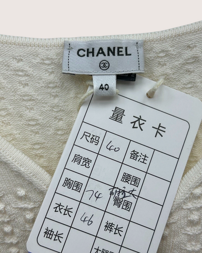 Chanel 25S Crystal CC Camisole Top White