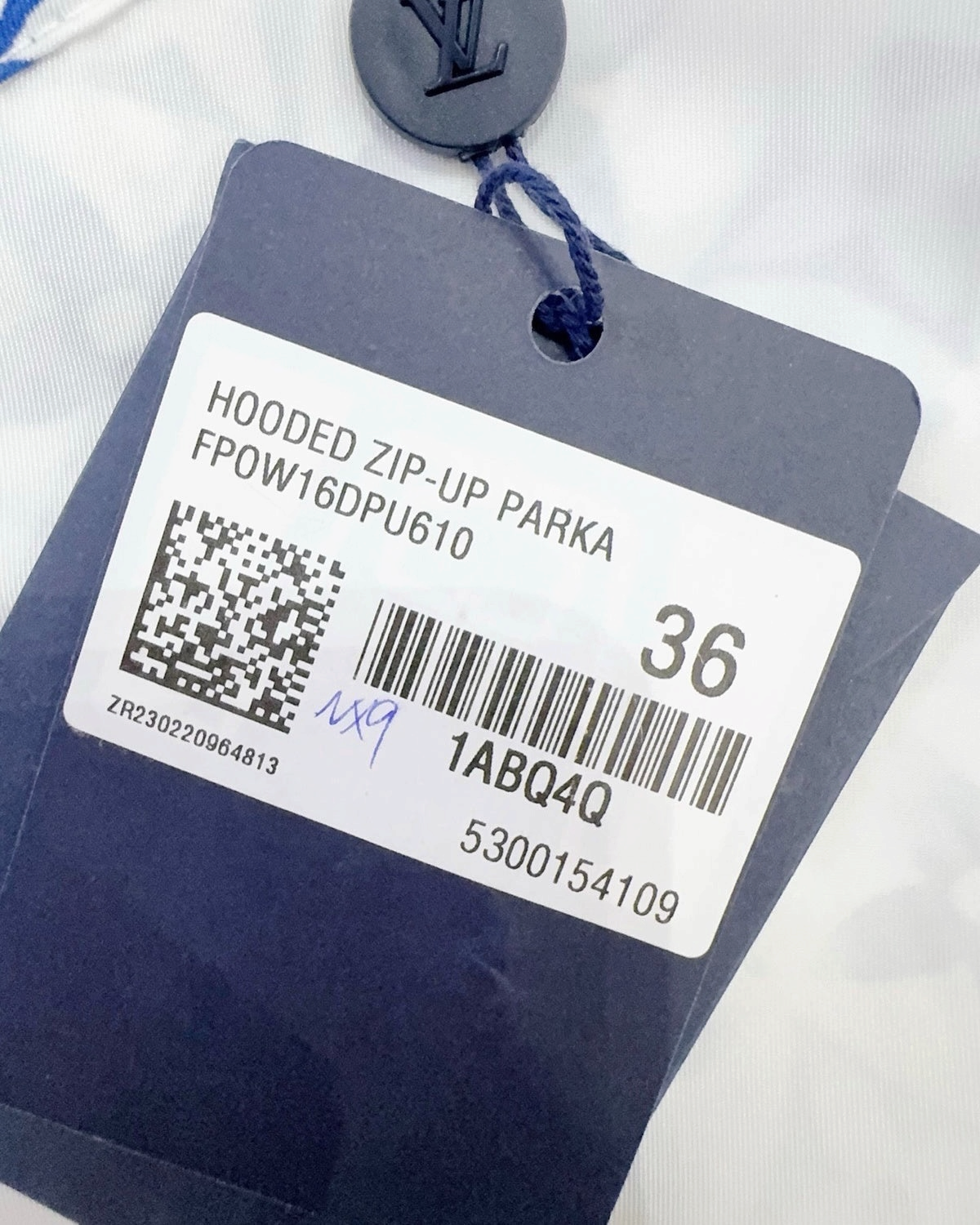 Louis Vuitton Monogram Hooded Zip-Up Jacket Blue, White FR 36