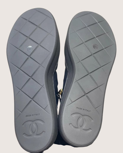 Chanel Coco Beach CC Logo Short Boots Black ["EU 35"]
