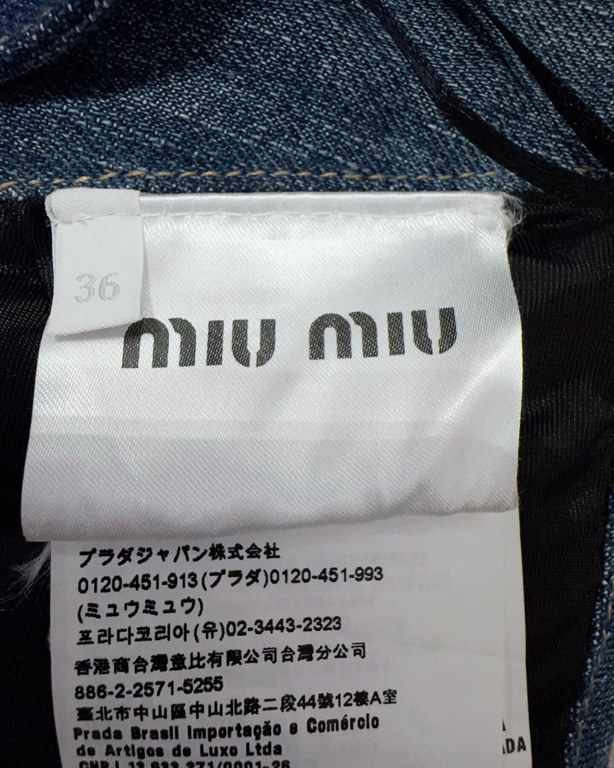 Miu Miu Beaded Denim Bralette Top Blue, Black FR 32