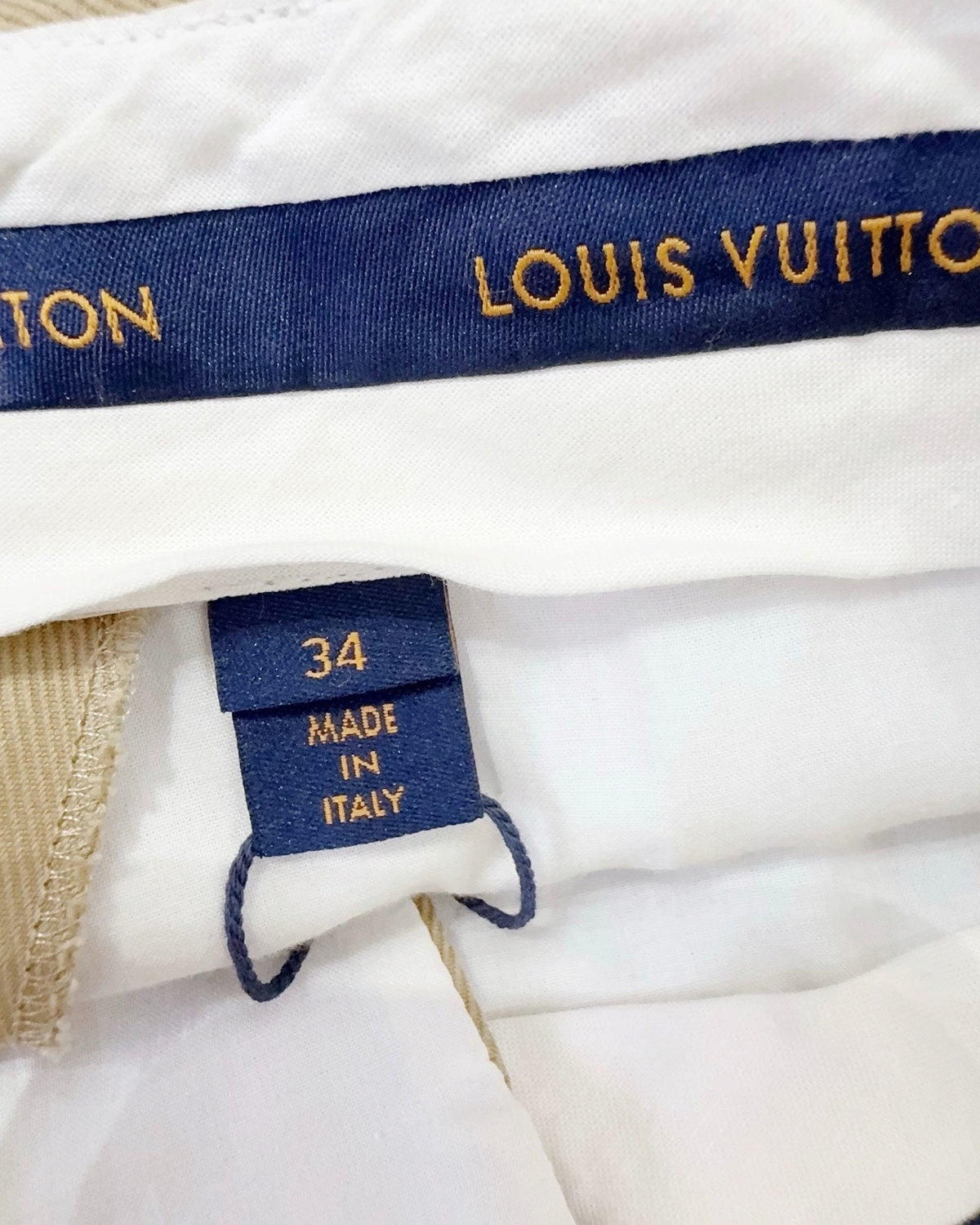 Louis Vuitton High-Waisted Trousers Beige/Ecru FR 34