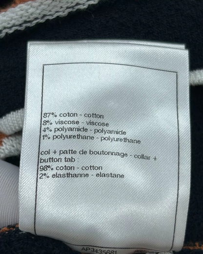 Chanel 26C Striped Polo Top FR 34