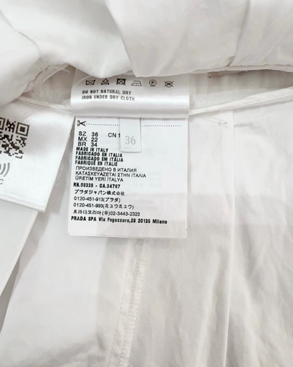 Miu Miu Pleated Logo Mini Skirt White FR 36