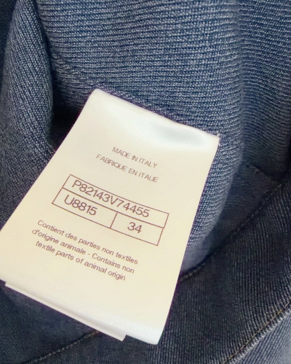 Chanel 26S Collarless Denim Jacket Blue FR 34