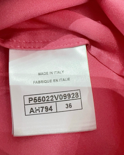 Chanel Silk Tie-Front Top Pink FR 36