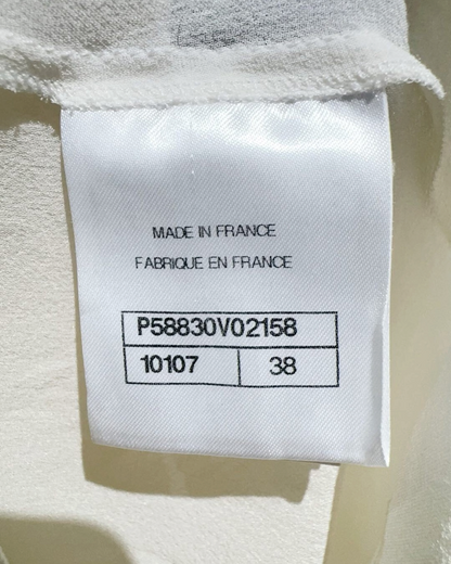 Chanel Silk Lace-Trim Shirt Beige/Ecru FR 38