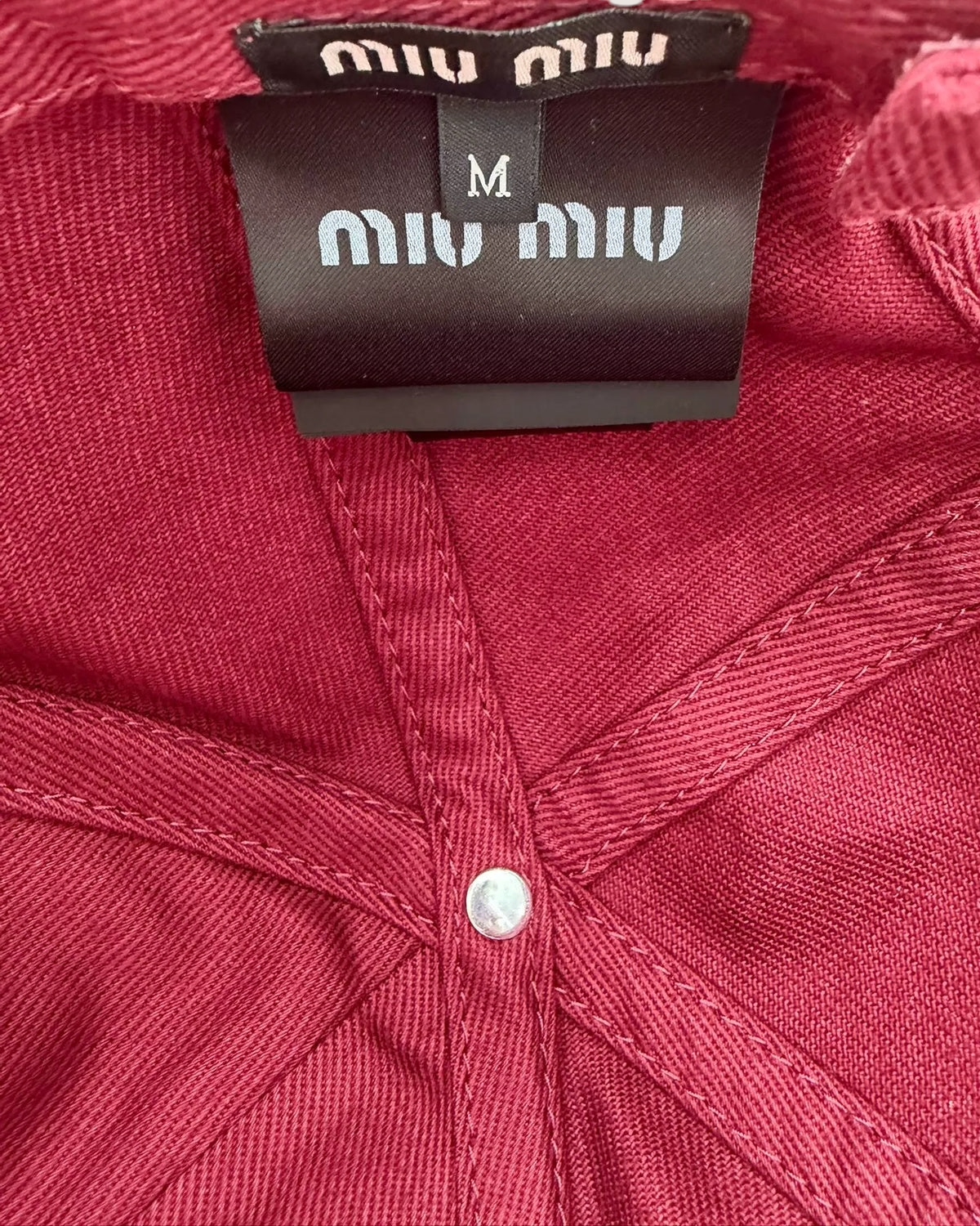 Miu Miu Logo Hat Burgundy FR 38