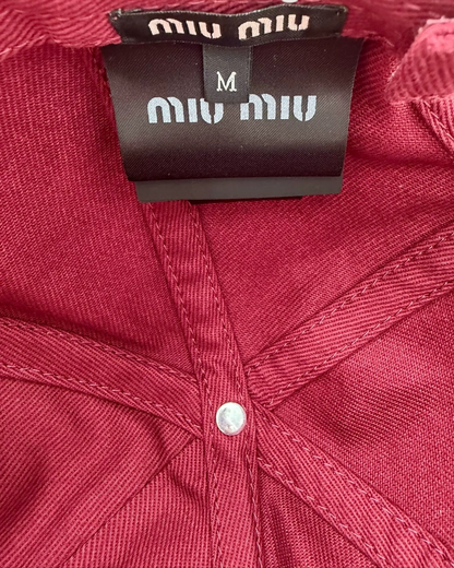 Miu Miu Logo Hat Burgundy FR 38