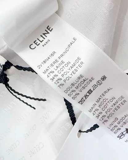 Celine Bouclé Tweed Jacket Blue, White FR 36
