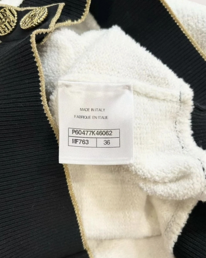 Chanel 19C Contrast-Trim Cardigan White, Black FR 36