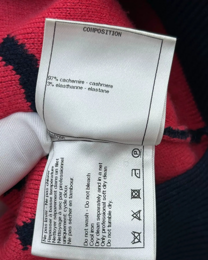 Chanel 21P CC Monogram Cashmere Sweater Navy, Pink FR 38