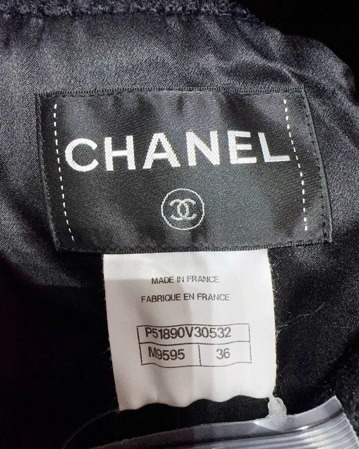 Chanel Chain-Trim Tweed Coat Navy FR 36