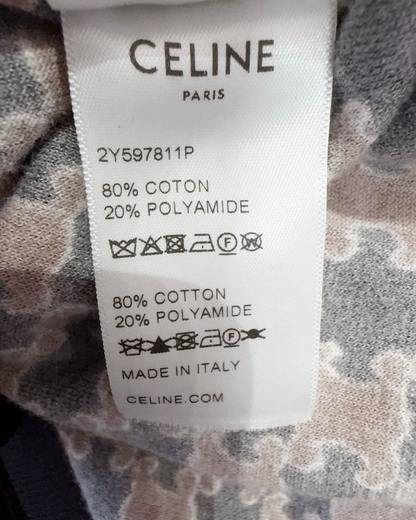 Celine Velvet Monogram Zip-Up Jacket Brown, Black FR 36