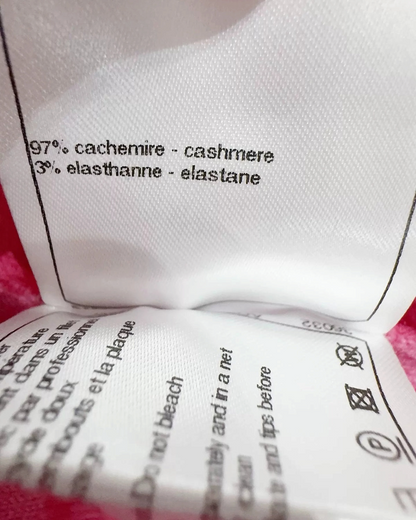 Chanel Logo Cashmere Trousers Pink FR 34