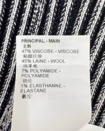 Louis Vuitton Wool Cropped Ribbed Flared-Cuff Cardigan Grey, Black FR 38