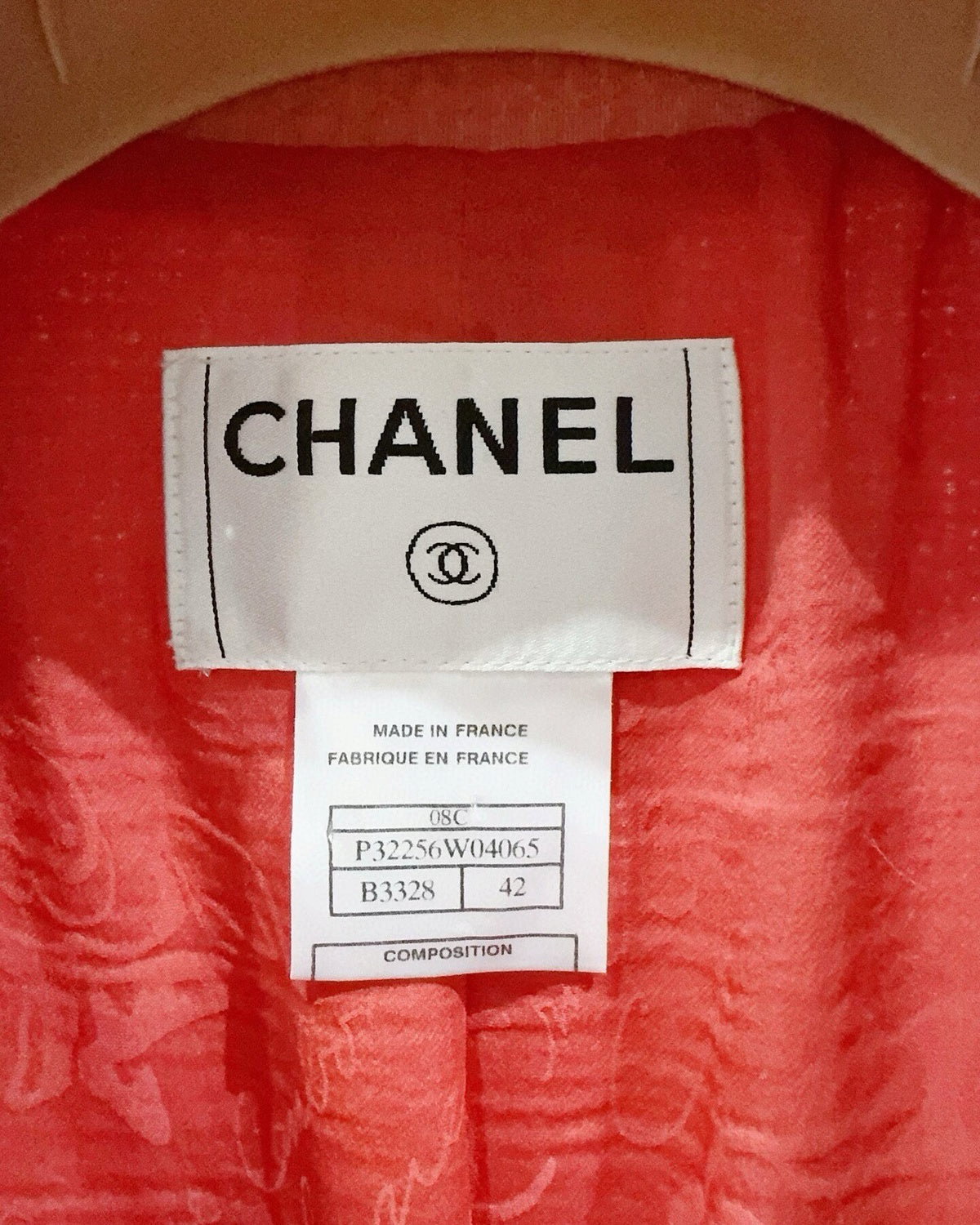 Chanel 08C Sequin-Trim Fringe Tweed Jacket Pink FR 42